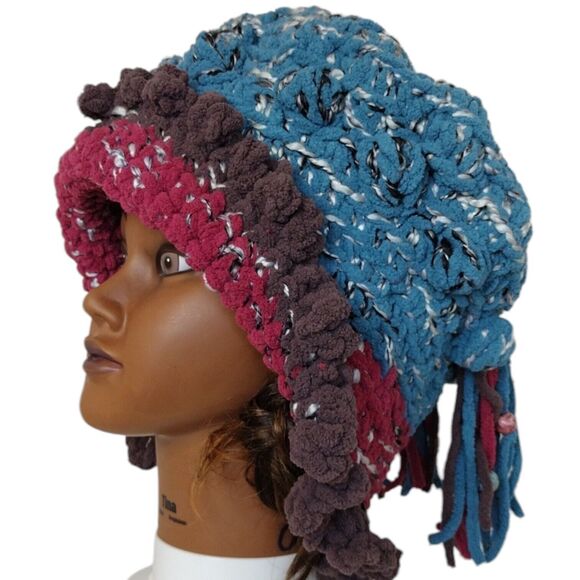 Slouchy, Boho Hat OOAK Handmade Crochet Free Hand Women's One Size - Picture 3 of 11
